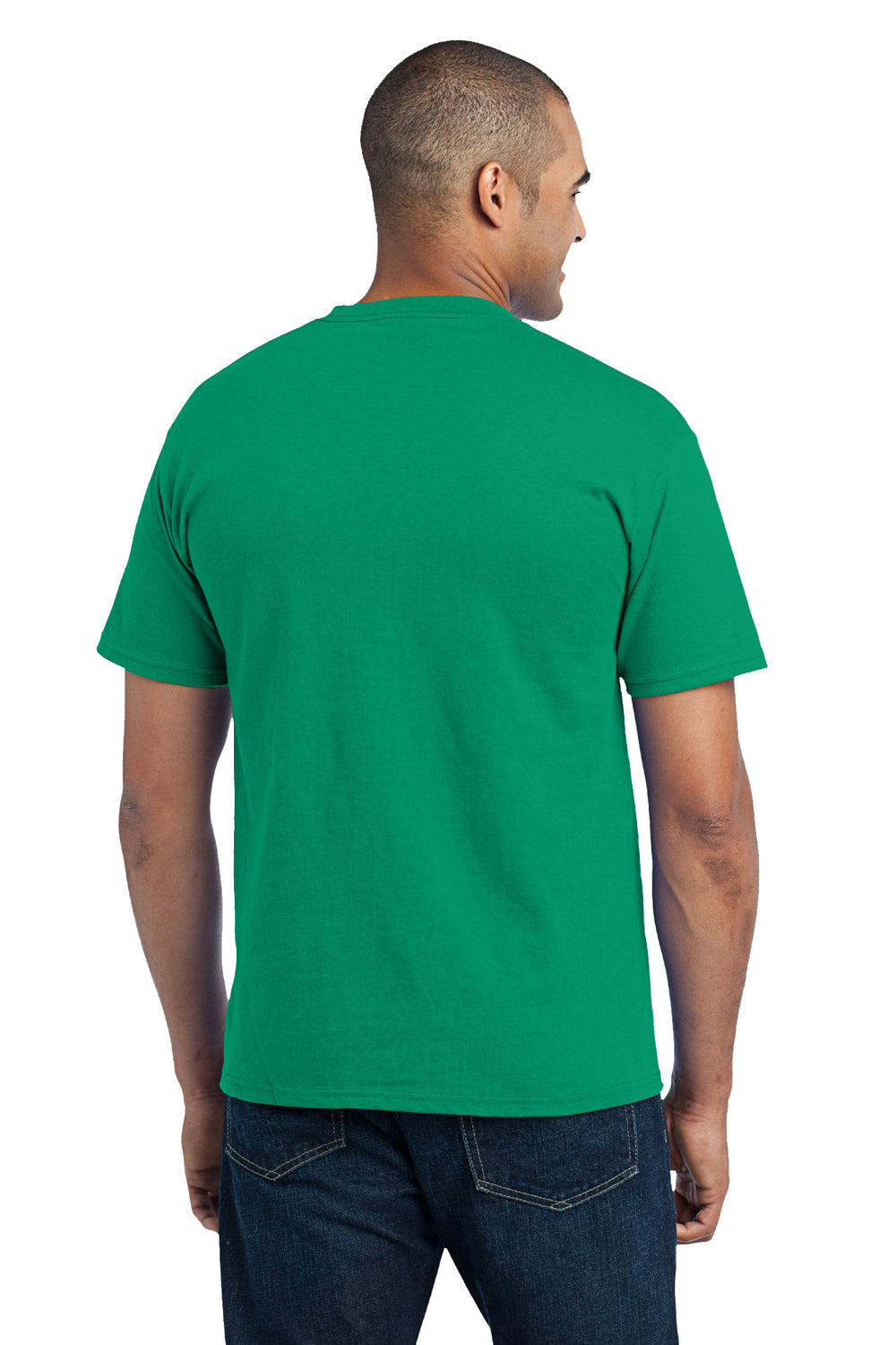 Port & Company PC55P Mens Core Short Sleeve Crewneck T-Shirt w/ Pocket Kelly Green Back