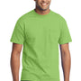 Port & Company Mens Core Short Sleeve Crewneck T-Shirt w/ Pocket - Lime Green