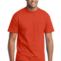 Port & Company Mens Core Short Sleeve Crewneck T-Shirt w/ Pocket - Orange
