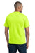 Port & Company PC55P Mens Core Short Sleeve Crewneck T-Shirt w/ Pocket Safety Green Back