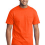 Port & Company Mens Core Short Sleeve Crewneck T-Shirt w/ Pocket - Safety Orange