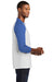 Port & Company PC55RS Mens Core Moisture Wicking 3/4 Sleeve Crewneck T-Shirt White/Royal Blue Side