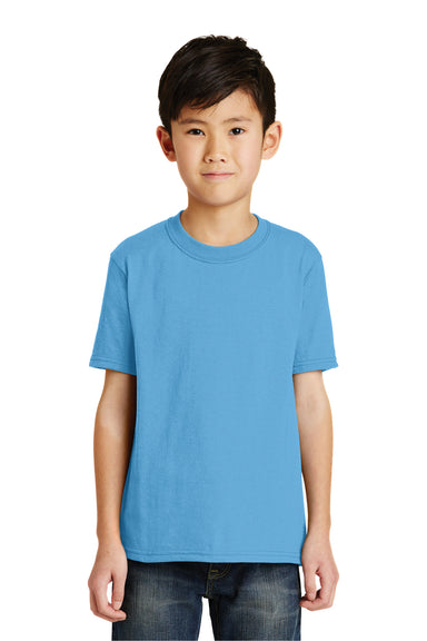 Port & Company PC55Y Youth Core Short Sleeve Crewneck T-Shirt Aqua Blue Front