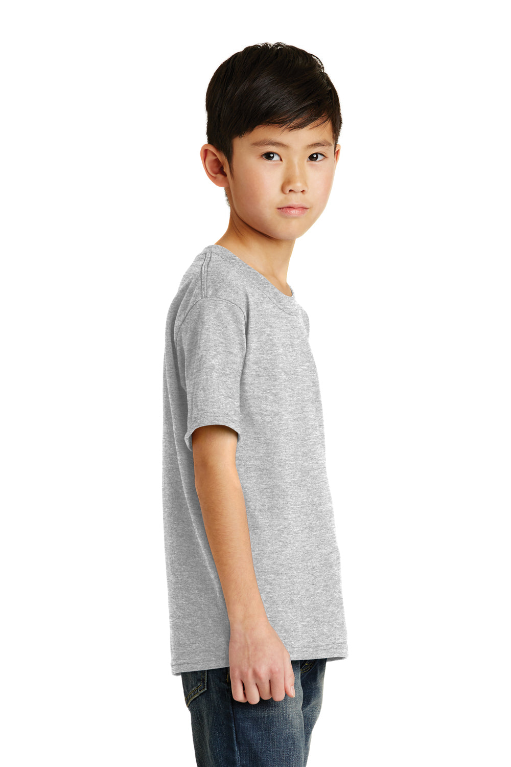 Port & Company PC55Y Youth Core Short Sleeve Crewneck T-Shirt Ash Grey Side