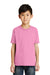 Port & Company PC55Y Youth Core Short Sleeve Crewneck T-Shirt Candy Pink Front