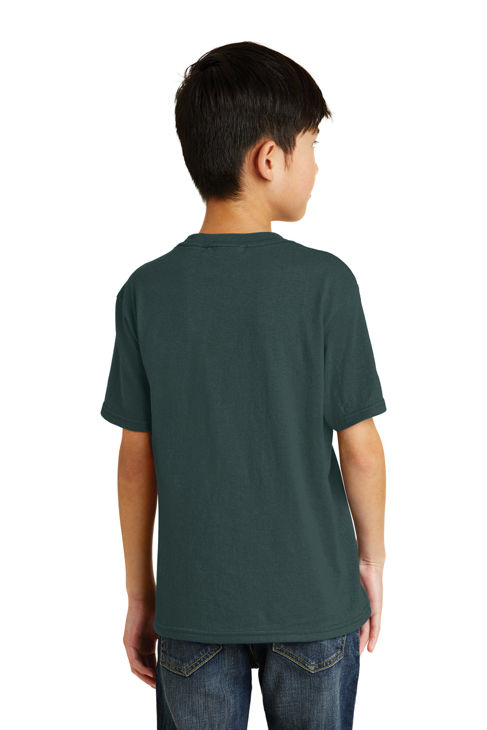 Port & Company PC55Y Youth Core Short Sleeve Crewneck T-Shirt Dark Green Back