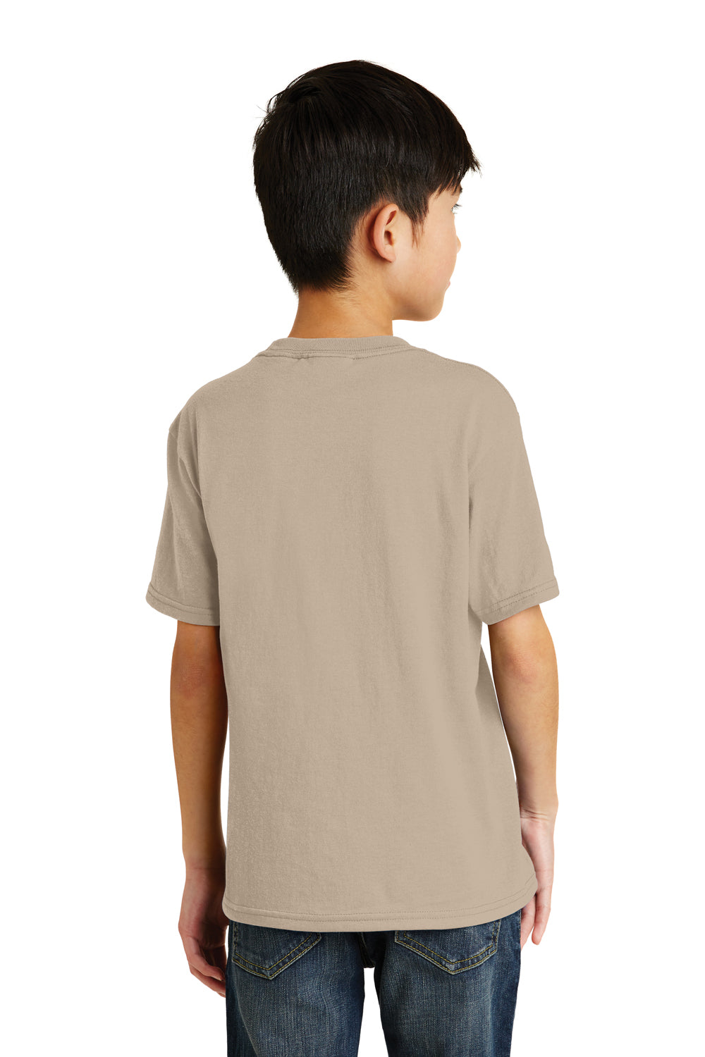Port & Company PC55Y Youth Core Short Sleeve Crewneck T-Shirt Sand Brown Back