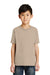 Port & Company PC55Y Youth Core Short Sleeve Crewneck T-Shirt Sand Brown Front