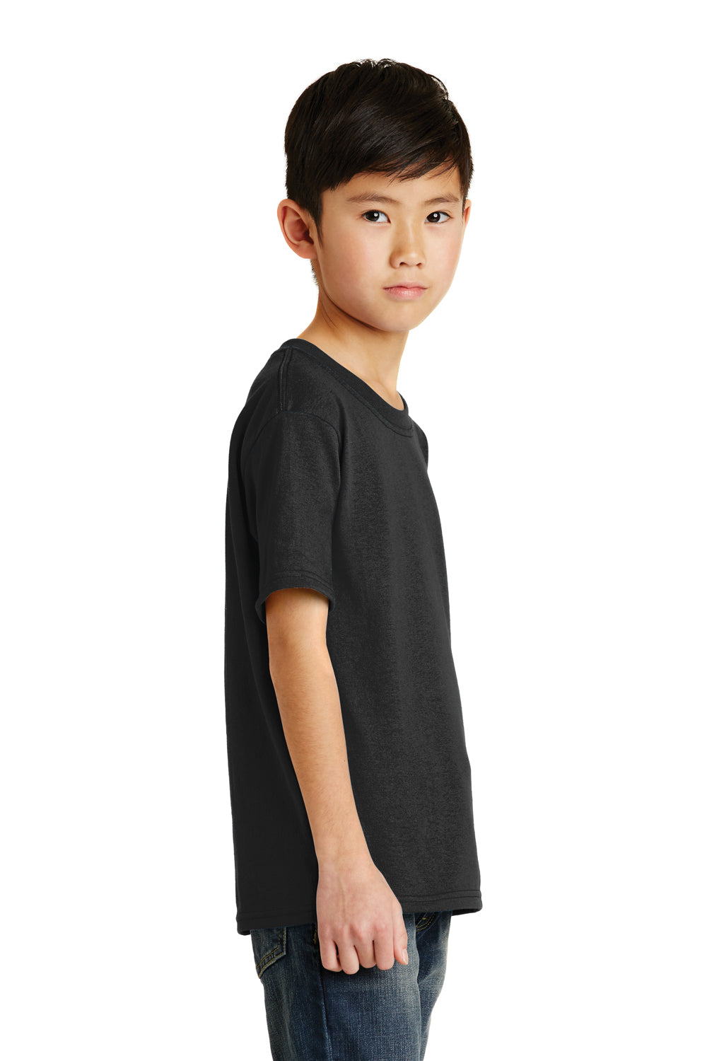 Port & Company PC55Y Youth Core Short Sleeve Crewneck T-Shirt Black Side