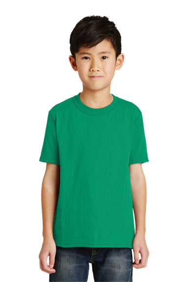 Port & Company PC55Y Youth Core Short Sleeve Crewneck T-Shirt Kelly Green Front