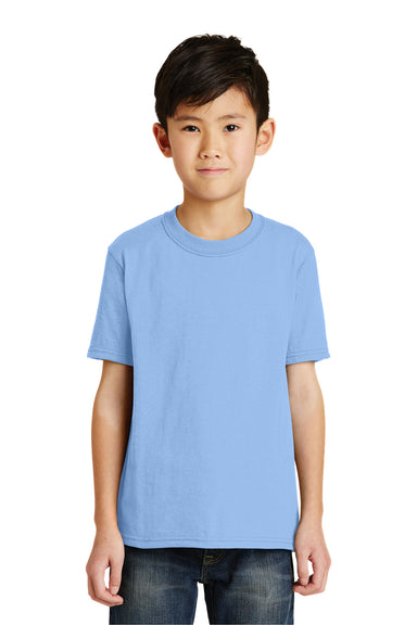 Port & Company PC55Y Youth Core Short Sleeve Crewneck T-Shirt Light Blue Front