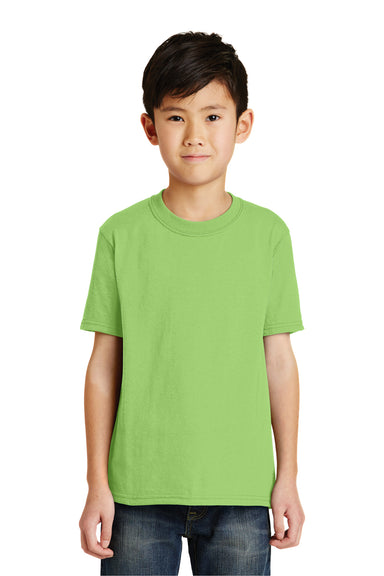 Port & Company PC55Y Youth Core Short Sleeve Crewneck T-Shirt Lime Green Front