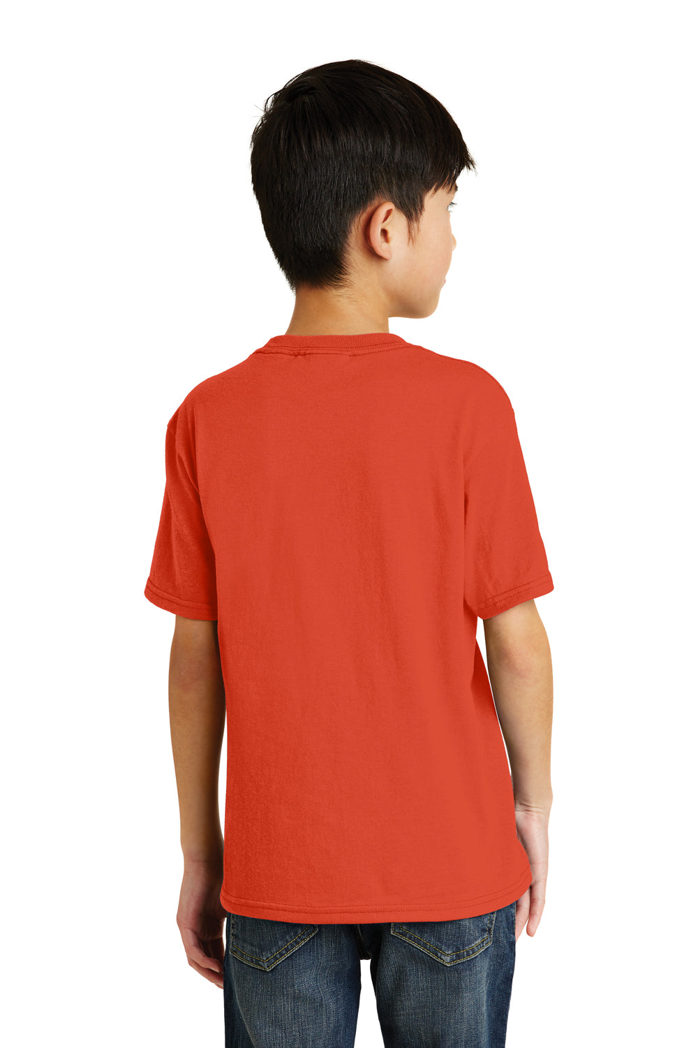 Port & Company PC55Y Youth Core Short Sleeve Crewneck T-Shirt Orange Back