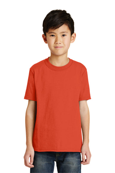 Port & Company PC55Y Youth Core Short Sleeve Crewneck T-Shirt Orange Front