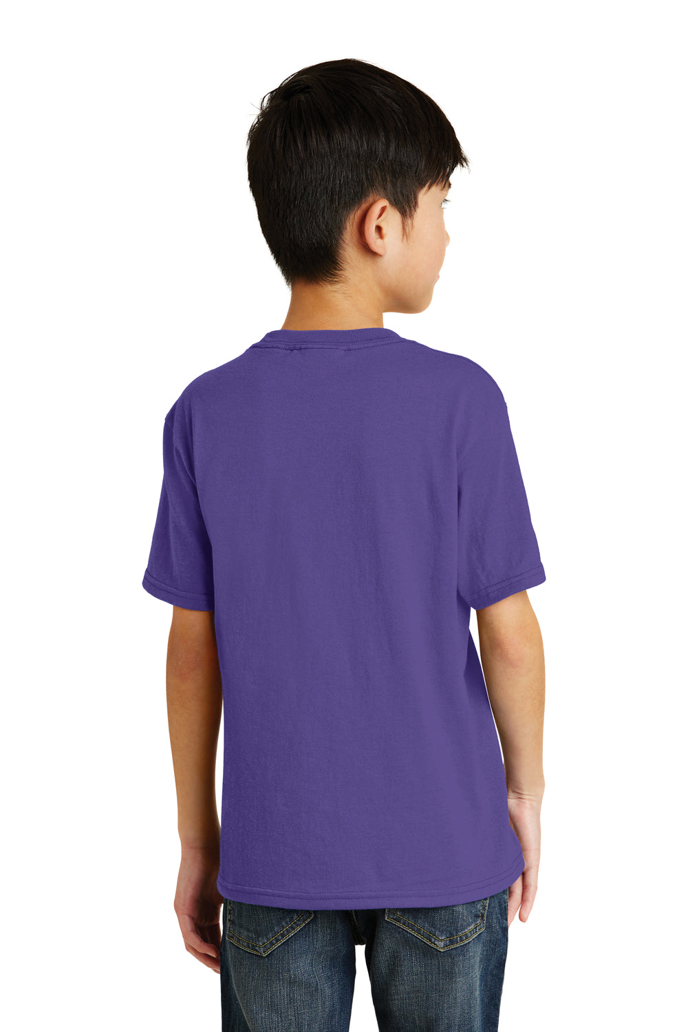 Port & Company PC55Y Youth Core Short Sleeve Crewneck T-Shirt Purple Back