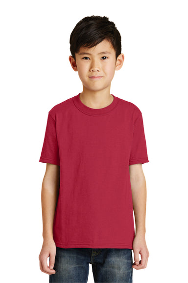 Port & Company PC55Y Youth Core Short Sleeve Crewneck T-Shirt Red Front