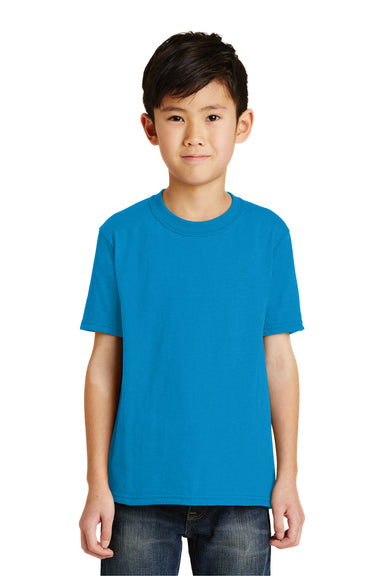 Port & Company PC55Y Youth Core Short Sleeve Crewneck T-Shirt Sapphire Blue Front