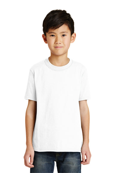 Port & Company PC55Y Youth Core Short Sleeve Crewneck T-Shirt White Front