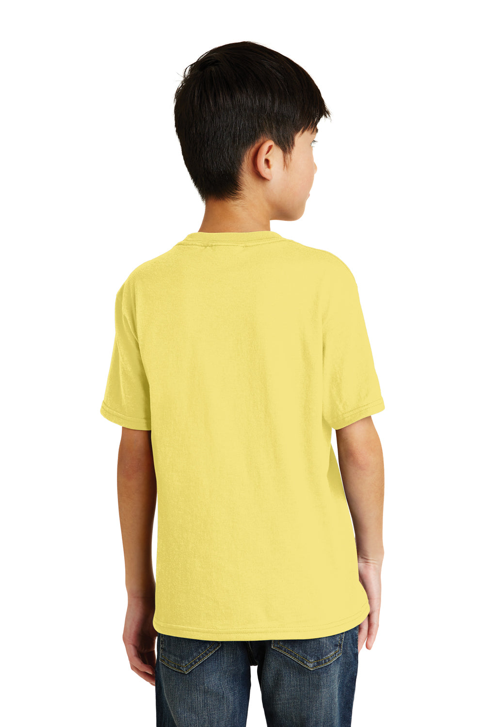Port & Company PC55Y Youth Core Short Sleeve Crewneck T-Shirt Yellow Back