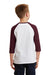 Port & Company PC55YRS Youth Core Moisture Wicking 3/4 Sleeve Crewneck T-Shirt White/Maroon Back