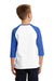 Port & Company PC55YRS Youth Core Moisture Wicking 3/4 Sleeve Crewneck T-Shirt White/Royal Blue Back