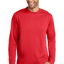 Port & Company Mens Dry Zone Performance Moisture Wicking Fleece Crewneck Sweatshirt - Red - Closeout