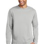 Port & Company Mens Dry Zone Performance Moisture Wicking Fleece Crewneck Sweatshirt - Silver Grey