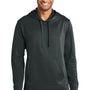 Port & Company Mens Dry Zone Performance Moisture Wicking Fleece Hooded Sweatshirt Hoodie - Jet Black