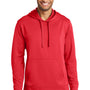 Port & Company Mens Dry Zone Performance Moisture Wicking Fleece Hooded Sweatshirt Hoodie - Red