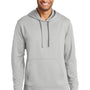 Port & Company Mens Dry Zone Performance Moisture Wicking Fleece Hooded Sweatshirt Hoodie - Silver Grey