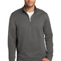 Port & Company Mens Dry Zone Performance Moisture Wicking Fleece 1/4 Zip Sweatshirt - Charcoal Grey