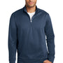 Port & Company Mens Dry Zone Performance Moisture Wicking Fleece 1/4 Zip Sweatshirt - Deep Navy Blue