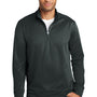 Port & Company Mens Dry Zone Performance Moisture Wicking Fleece 1/4 Zip Sweatshirt - Jet Black