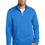Port & Company Mens Dry Zone Performance Moisture Wicking Fleece 1/4 Zip Sweatshirt - Royal Blue