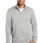 Port & Company Mens Dry Zone Performance Moisture Wicking Fleece 1/4 Zip Sweatshirt - Silver Grey