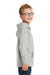 Port & Company PC590YH Youth Dry Zone Performance Moisture Wicking Fleece Hooded Sweatshirt Hoodie Silver Grey Side