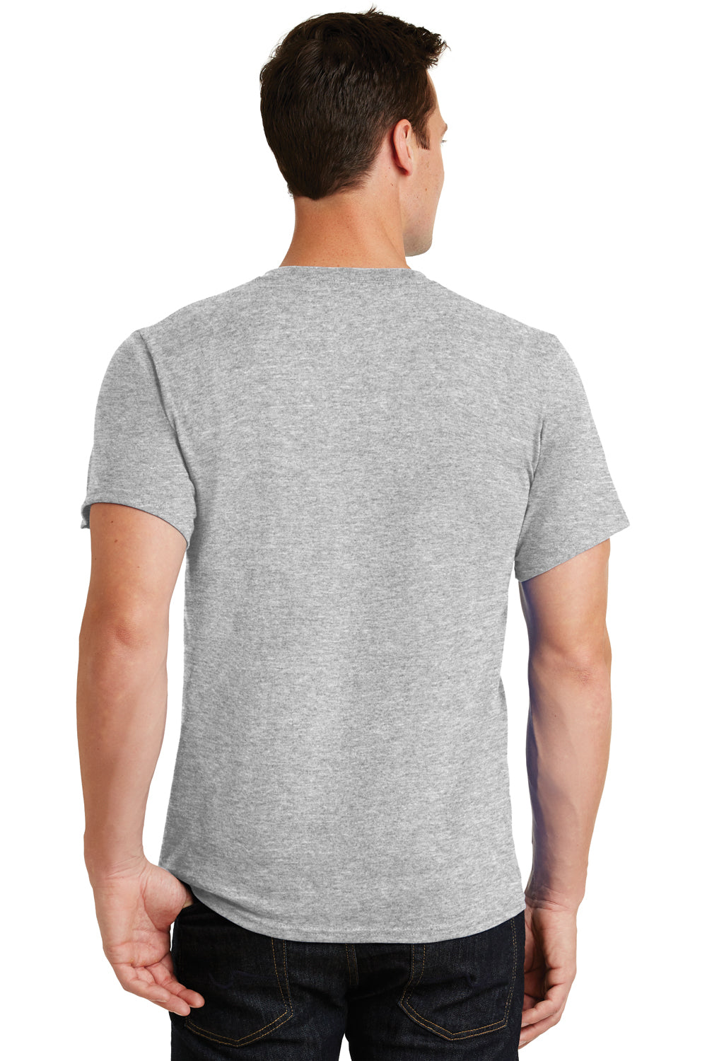 Port & Company PC61 Mens Essential Short Sleeve Crewneck T-Shirt Ash Grey Back