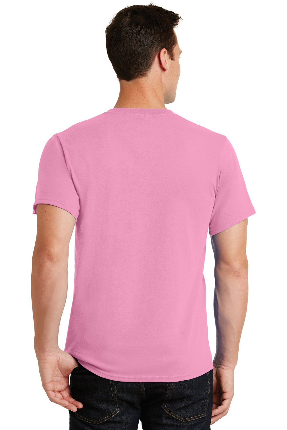 Port & Company PC61 Mens Essential Short Sleeve Crewneck T-Shirt Candy Pink Back