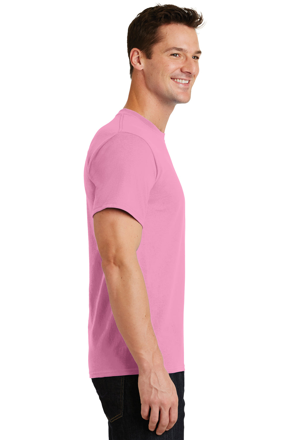 Port & Company PC61 Mens Essential Short Sleeve Crewneck T-Shirt Candy Pink Side