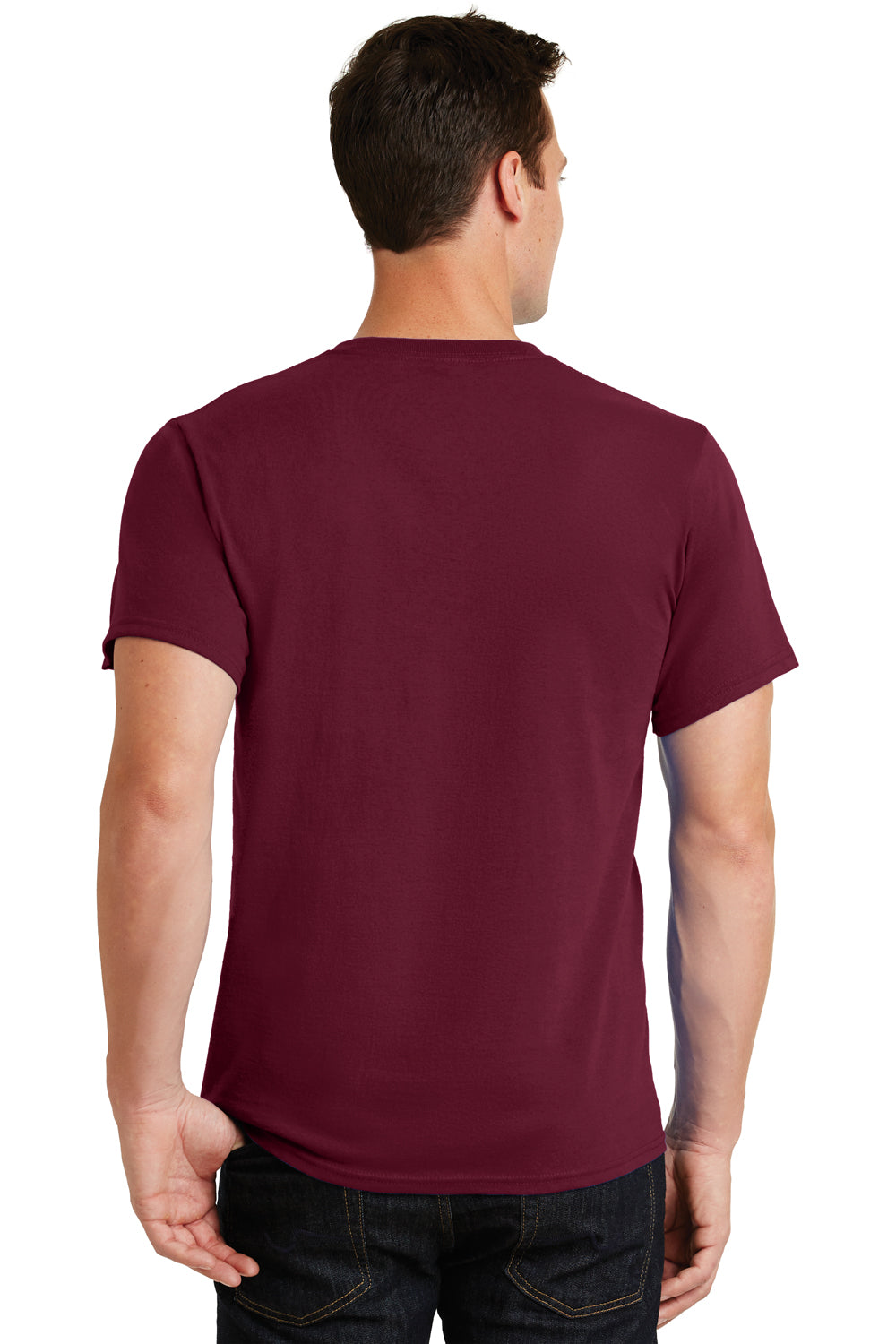 Port & Company PC61 Mens Essential Short Sleeve Crewneck T-Shirt Cardinal Red Back