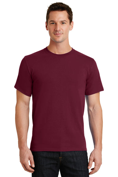 Port & Company PC61 Mens Essential Short Sleeve Crewneck T-Shirt Cardinal Red Front