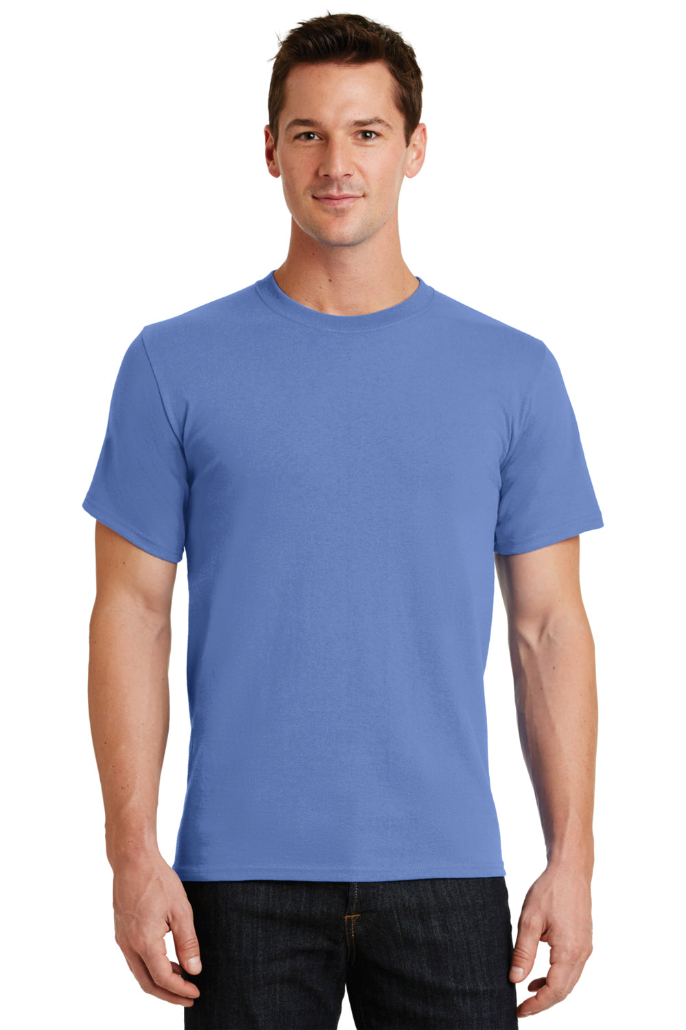 Port & Company PC61 Mens Essential Short Sleeve Crewneck T-Shirt Carolina Blue Front