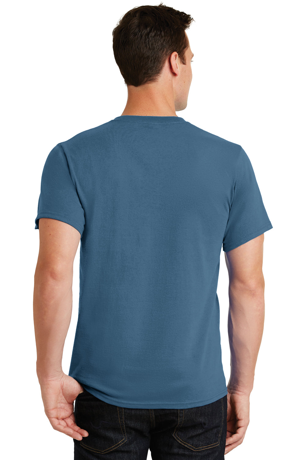 Port & Company PC61 Mens Essential Short Sleeve Crewneck T-Shirt Colonial Blue Back