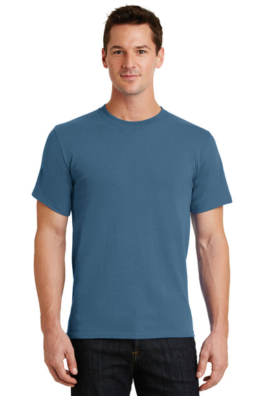 Port & Company PC61 Mens Essential Short Sleeve Crewneck T-Shirt Colonial Blue Front