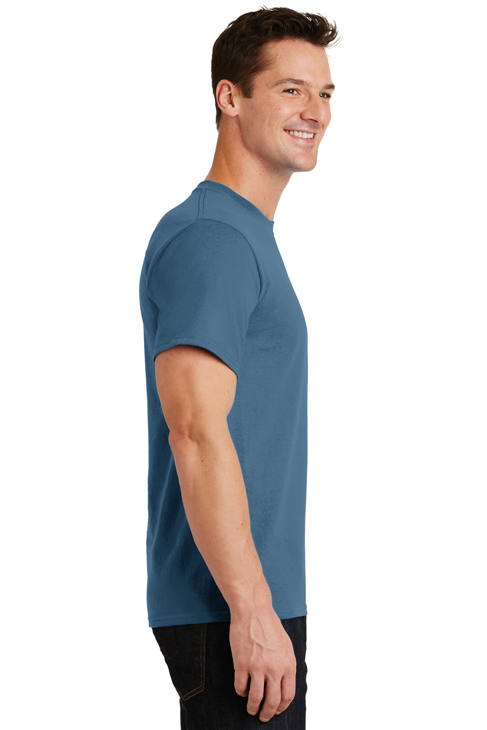 Port & Company PC61 Mens Essential Short Sleeve Crewneck T-Shirt Colonial Blue Side