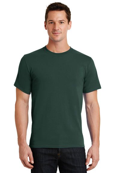 Port & Company PC61 Mens Essential Short Sleeve Crewneck T-Shirt Dark Green Front
