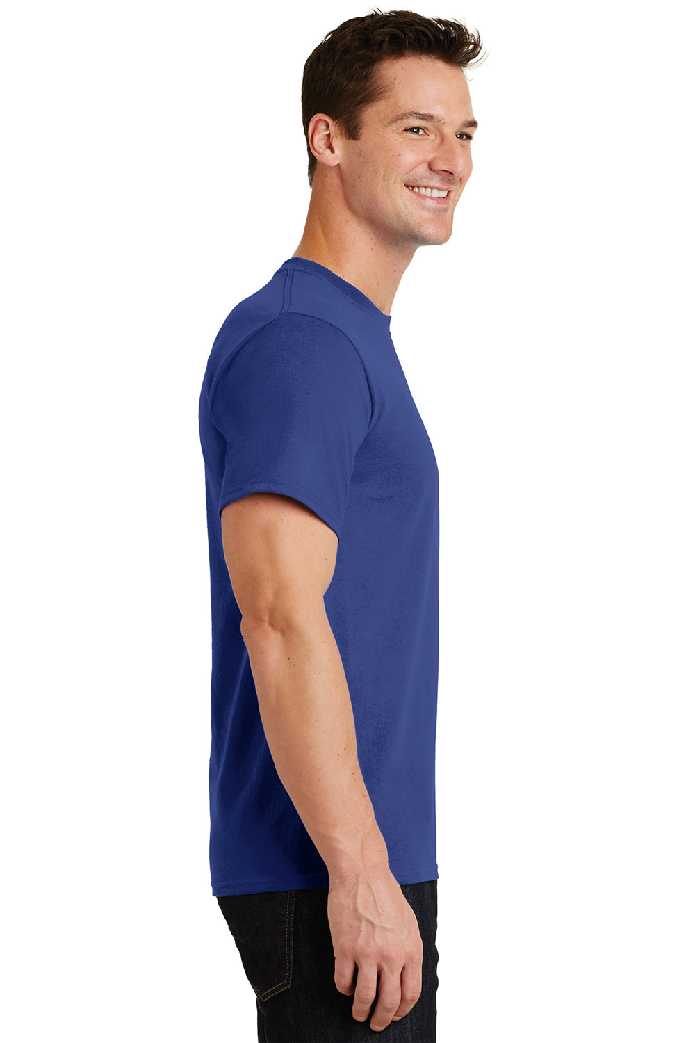 Port & Company PC61 Mens Essential Short Sleeve Crewneck T-Shirt Deep Marine Blue Side