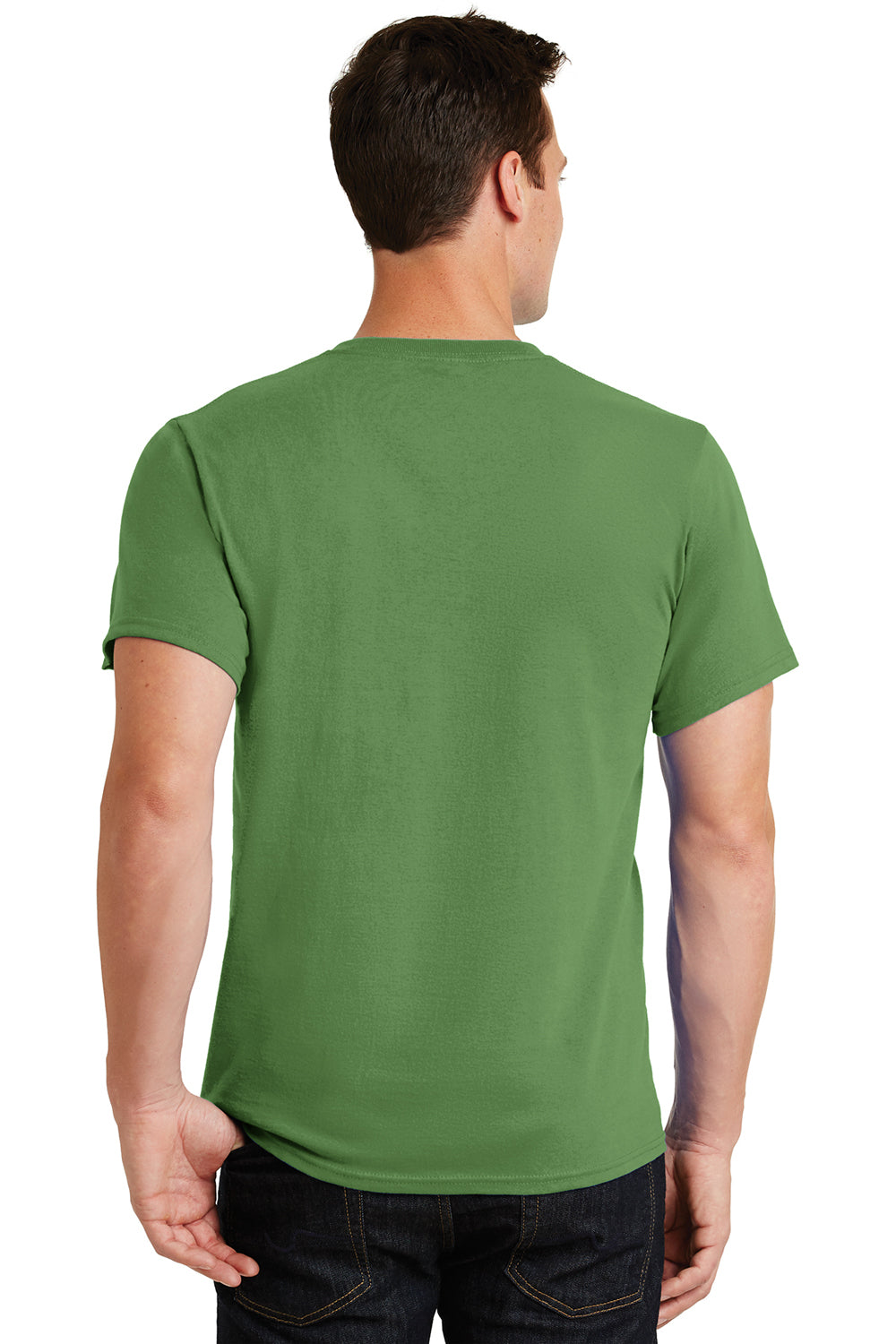 Port & Company PC61 Mens Essential Short Sleeve Crewneck T-Shirt Dill Green Back