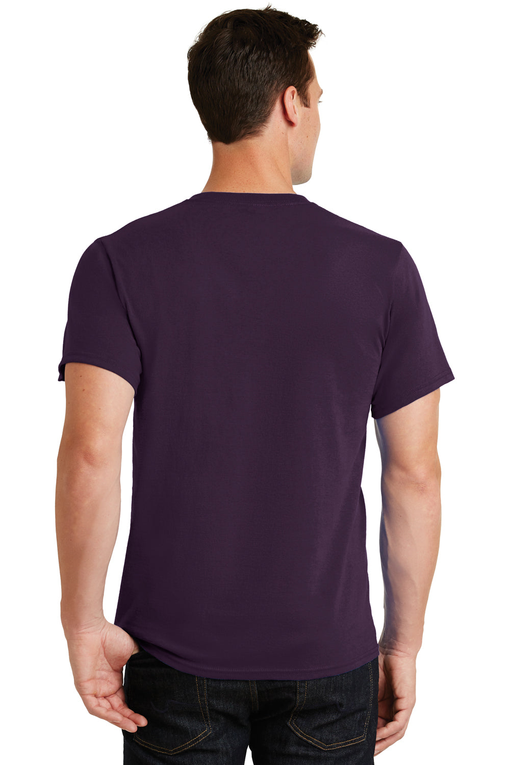 Port & Company PC61 Mens Essential Short Sleeve Crewneck T-Shirt Eggplant Purple Back