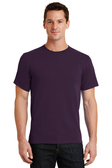 Port & Company PC61 Mens Essential Short Sleeve Crewneck T-Shirt Eggplant Purple Front